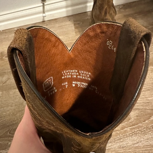 Dan Post 3464 Brown Snip Toe Embroidered Leather Western Cowgirl Boots Womens 7 - Picture 5 of 6